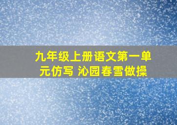 九年级上册语文第一单元仿写 沁园春雪做操